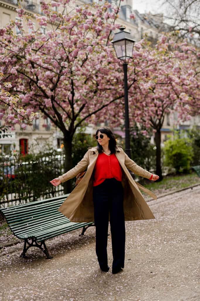 Paris red sweater from Sézane