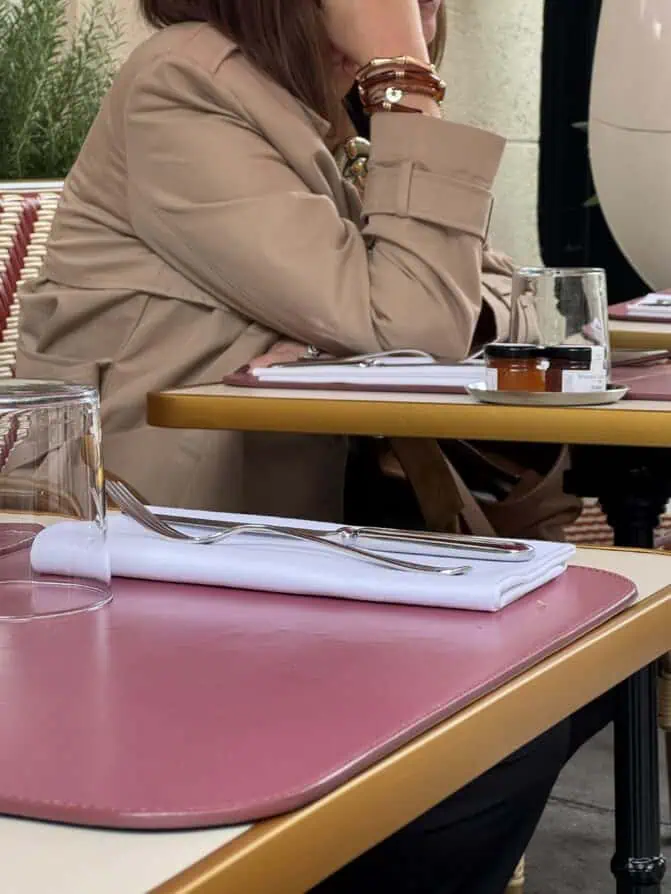 Paris Bangles bracelets styled with trench fall 2025