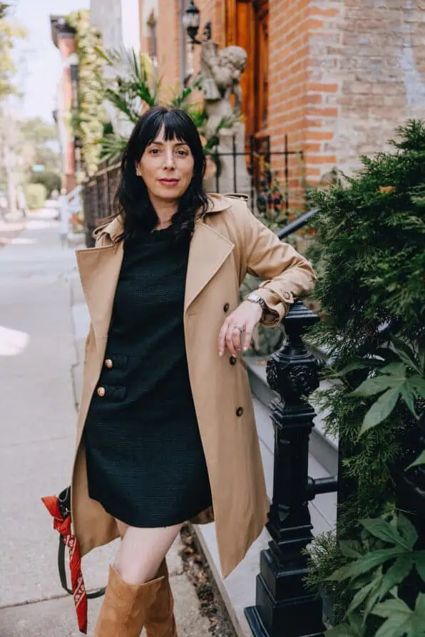 Tweed dress Tuckernuck and boots