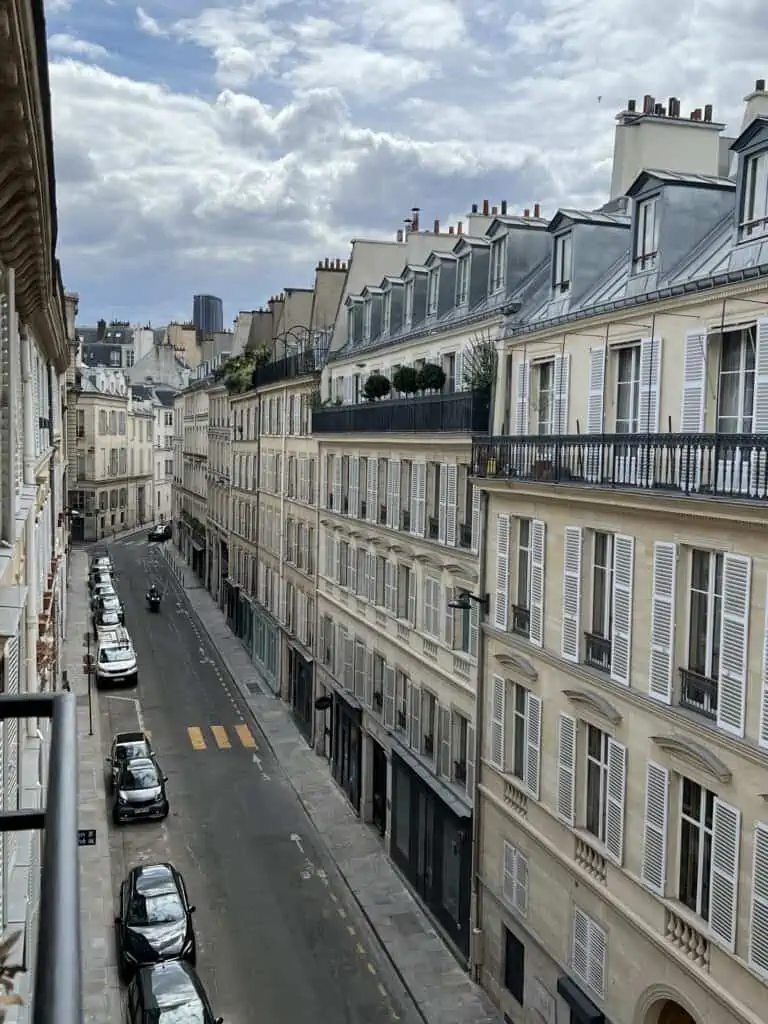 pavillon faubourg st germain Paris hotel balcony view