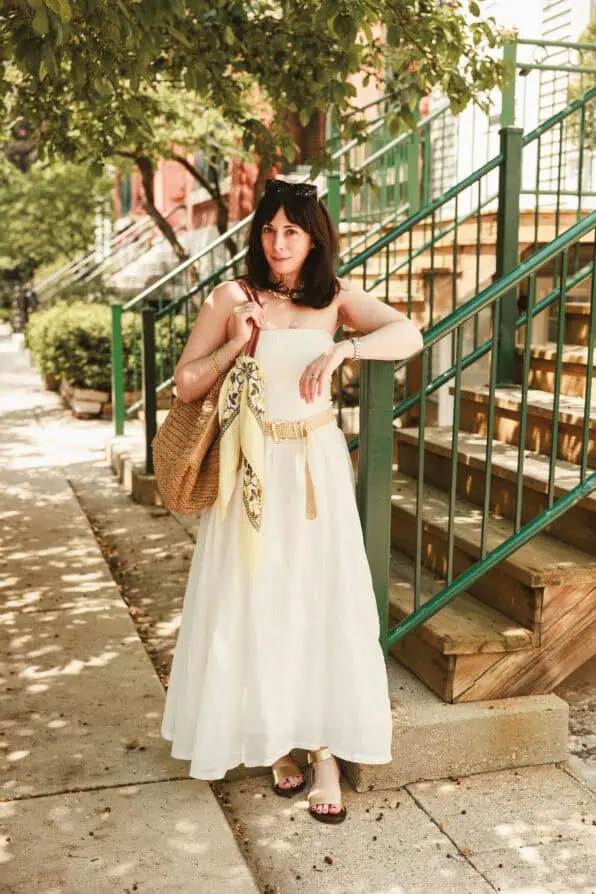 tube dress cream J.Crew