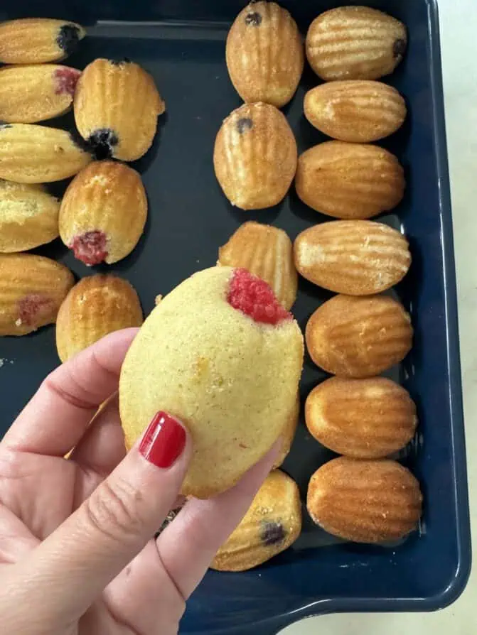French madeleines with fruit