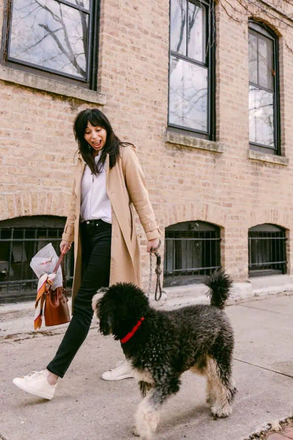 Sézane scott trench camel